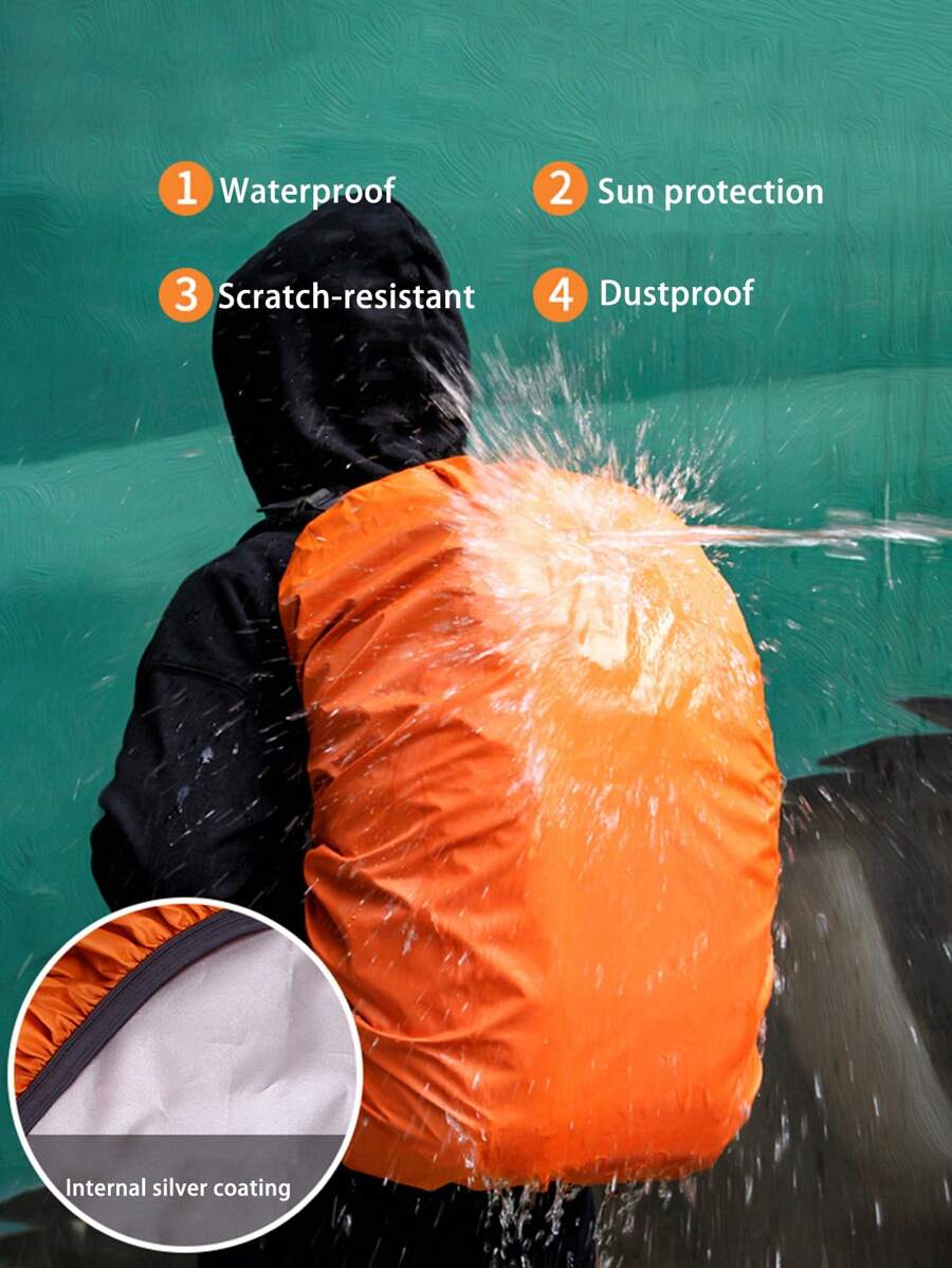 1/2 件装防水背包防雨罩,适用于户外旅行和运动 - 35L,防尘便携,耐磨防尘罩,适用于徒步露营背包 - 防雨、防尘、防刮擦 - 彩色 - 查看 1
