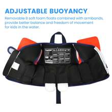 Kids Swim Vest Float Armbands, Toddler Jacket-Style Swimming Buoyancy Flotation With Adjustable Straps Children Float Jacket For Boys Girls(1-6 Years/9-30 KG) - Orange - View 4