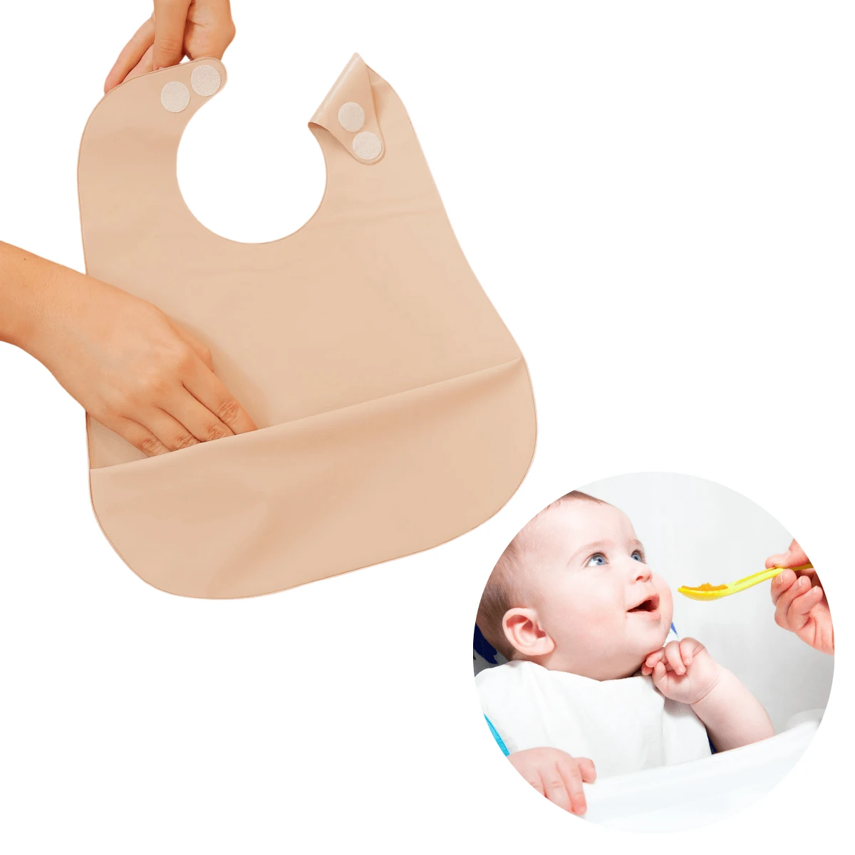 Baby Bibs & Burp Cloths - Màu be - Xem 1