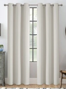 Estelar Textiler 1 tấm rèm cản sáng màu xanh lục lam, dài 63-84 inch, rèm cách nhiệt cản sáng, thích hợp cho phòng ngủ. - Light Beige - Xem 12