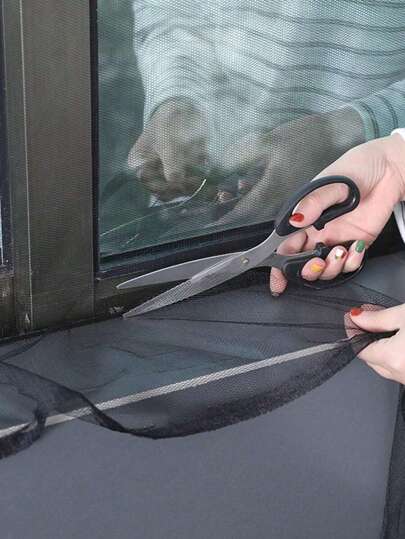 1pc Self-Adhesive Mosquito Net With Hook-And-Loop, Trimable And Removable Insect Screen, No Drilling Needed, Thickened Mesh Window Net For Windows Gifts Birthday Graduation