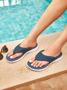 Women's Flip Flop Arch Support Beach Vacation Soft Cushion Comfort Flip Flop Thong Sandals - 藏蓝色 - 查看 3