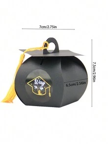 12 Pcs Graduation Cap Gift Box Graduation Party Favors Graduation Candy Box Treat Box With Tassel Sticker Graduation Centerpieces For Tables Graduation Decorations Congrats Grad  Party - Bachelor's Hat Gift Box With Sticker - View 5