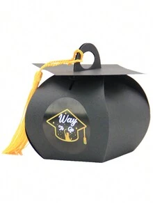 12 Pcs Graduation Cap Gift Box Graduation Party Favors Graduation Candy Box Treat Box With Tassel Sticker Graduation Centerpieces For Tables Graduation Decorations Congrats Grad  Party - Bachelor's Hat Gift Box With Sticker - View 8