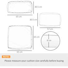Outsunny Garden Rattan Sofa Cushion Polyester Cover Replacement Outdoor- No Cushion Included - Black - View 4