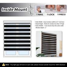AOSKY Zebra Blinds Cordless Zebra Shades For Windows Free-Stop Roller Windows Shades Dual Layer Light Control For Day And Nigh, Light Filtering Window Shades For Home Easy To Install(White,Black,Grey,Wood) - màu đen - Xem 6