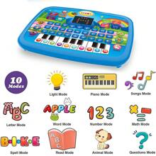 Interactive Learning Tablet For Kids Ages 3-5, ABCs, Numbers, Math & Music Educational Toy Preschool Learning Games - Màu xanh lam - Xem 2