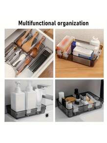 4/8pcs White Refrigerator Dividers, Adjustable Length Kitchen Storage Tools, Retractable Space Dividers, Suitable For Refrigerator, Kitchen, Lunch Box Use