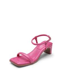 Woman Chunky Heeled Sandals, Elegant Ankle Strap Sandals For Summer Graduation Heels Prom Heels - 粉色 - 查看 4