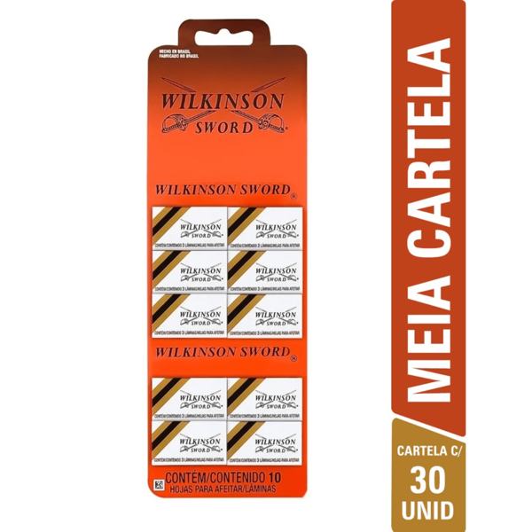 Lâmina De Barbear Gilete Wilkinson Cartela C/30 Un Original