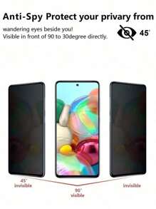 2 piezas Mica Privacidad Templado Cristal Para Samsung Galaxy Note20 Ultra - Negro - Ver 2
