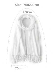 1pc Women Solid Color Silky Pashmina Shawl Wraps Soft Bride Bridesmaid Shawl For Formal Evening Party Wedding Accessories Women - A - View 4