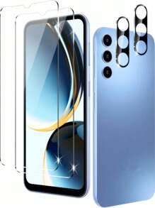 2 paquetes de protector de pantalla de vidrio templado Galaxy + 2 paquetes de protector de lente de cámara para Galaxy S23 FE, Galaxy A15/A15 5G, A25 5G, A05s/A05, A14, A24, A34 5G, A54 5G, A14, A04e, A04/A04s, A13 5G, A23 5G, A13, A14 5G.