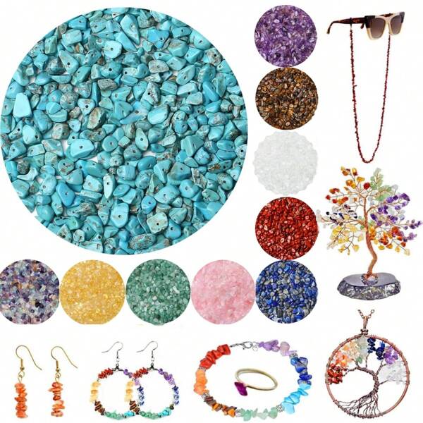 1pack/230pcs Crystal Stone Beads For Jewelry Making, Natural Asymmetrical Gemstone Chips 5-8mm Loose Beads For DIY Crafts Such As Rings, Earrings, Necklaces And Bracelets