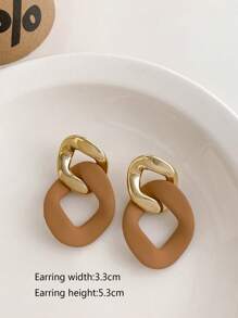 1pair Geometric Patchwork Style Casual Earrings