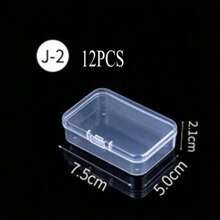 12 件透明塑料收纳盒，发夹、美甲首饰收纳盒，家用收纳整理器，适用于工艺品、珠宝和五金件，带透明铰链盖，适用于卧室、浴室、家居、书桌、办公室，可作为返校礼物 - 無色 - 查看 15