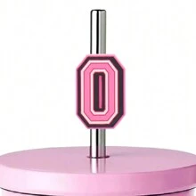 1入組字母吸管裝飾，粉色可愛吸管裝飾，適用於0.4英吋吸管，派對裝飾