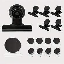 6pcs Refrigerator Magnetic Clips, Heavy Duty Magnet Clips For Fridge, Whiteboard, Office Use - Black - View 4