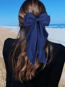1pc Ladies' Elegant Oversized Bowknot Hair Clip Ribbon Satin Bow Barrette With Spring Clasp For Fixing Hair Bun Casual - Multicolor - View 20