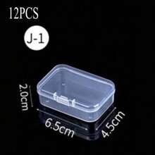 12 件透明塑料收纳盒，发夹、美甲首饰收纳盒，家用收纳整理器，适用于工艺品、珠宝和五金件，带透明铰链盖，适用于卧室、浴室、家居、书桌、办公室，可作为返校礼物 - 無色 - 查看 16