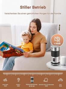HOUSNAT Milchaufschäumer Elektrisch, 4-in-1 Milchschäumer für Heißen und Kalten Milchschaum, für Latte Macchiato und Cappuccino , 400W, 200ML, Strix-Steuerung, Edelstahl, Antihaftbeschichtung - Schwarz - Übersicht 5