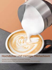 HOUSNAT Milchaufschäumer Elektrisch, 4-in-1 Milchschäumer für Heißen und Kalten Milchschaum, für Latte Macchiato und Cappuccino , 400W, 200ML, Strix-Steuerung, Edelstahl, Antihaftbeschichtung - Schwarz - Übersicht 6