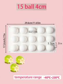 1pc 3D Ball Shape Silicone Mold For Baking Non-Stick Easy Release White Sphere Baking Mold For Mousse Cake Fondant Sugarcraft Dessert Pastry Tools