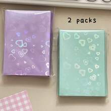 61x91mm 50 Unidades/pacote Mangas De Cartão, Mais Novos Cartões Postais Laser Coração Holo Sacos De Carga Superior De 3 Polegadas - Multicolorido - Ver 13