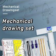 1 Set Of Mechanical Drawing Tool Set, University Engineering Drawing Tool Set - Apricot - View 3