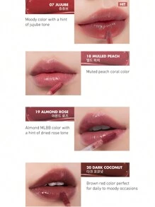 Rom&nd Romand Long-Lasting Moisturizing Lip Gloss 19 Almond Rose 5.5g/0.2oz, Romand Liquid Lipstick, Hydrating Glossy Makeup Effect, Korean Lip Gloss, Long-Lasting Color, MLBB (My Lips But Better), Moisturizing, High Color Payoff, Creates Natural Transparent Makeup, Daily Lip Gloss, Korean Cosmetics, Gift Set - 19 ALMOND ROSE - 查看 4