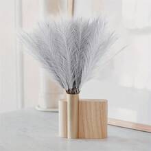 10入組21英寸/55公分人造蘆草裝飾，適用於家居波西米亞裝飾、聚會和家居裝飾的小假鵝卵石花瓶填充物，逼真的人造草 - 彩色 - 查看 7