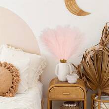 10入組21英寸/55公分人造蘆草裝飾，適用於家居波西米亞裝飾、聚會和家居裝飾的小假鵝卵石花瓶填充物，逼真的人造草 - 彩色 - 查看 6