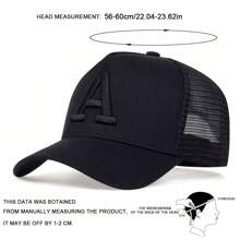 1 pieza Gorra de béisbol bordada con letra 'A' para hombre, Gorra de camionero con protección solar para deportes al aire libre para viajes de primavera y otoño, playa y fiestas, ajustable - Multicolor - Ver 2
