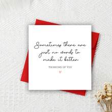 Thinking Of You Card, Friend Sympathy Gift, Stay Strong, Thinking Of You Card To Friend, Friend Bereavement Card, Sorry For Your Loss - Red - View 10