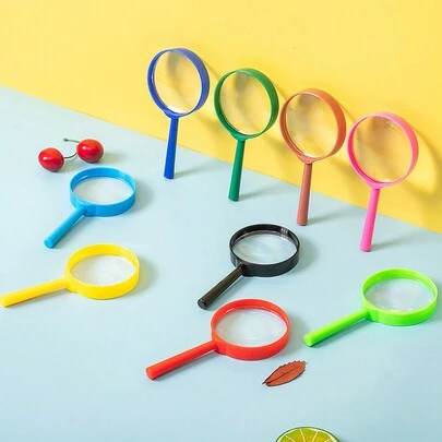 6pcs Portable Magnifying Glass,Mini Handheld Plastic Magnifying Glass, School Science And Education Experiment Animal And Plant Observation Tool, Party Fun Tool