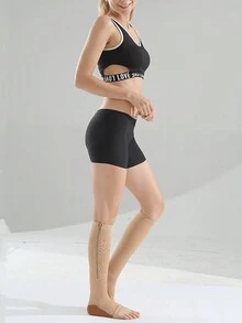 2pcs Zipper Mid-Calf Compression Leg Warmers, Elastic Leg Slimming Leggings, Compression Stockings For Leg Support - Multicolor - View 11