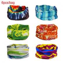 6 piezas/paquete Pasamontañas mágico sin costuras para deportes al aire libre, protección contra el viento y el sol, máscara para el cuello, adecuado para ciclismo, motociclismo y esquí, unisex - Multicolor - Ver 19