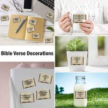 Bible Verse Stickers Book Shape Scripture Inspirational Sticker 200 Pcs Bible Verse Motivational Faith Decals Jesus Christian  Faith Labels Decals For Scrapbooks Bottles Seals Present Tag Decor - Brown - View 4