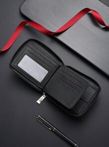 SHABILI New Short Wallet Men's Zipper Card Holder Soft Leather Coin For Students For Men Wallet Purse Wallet Small Wallet Men Wallet Leather