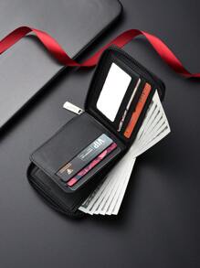 SHABILI New Short Wallet Men's Zipper Card Holder Soft Leather Coin For Students For Men Wallet Purse Wallet Small Wallet Men Wallet Leather