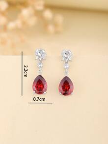 1對時尚925銀插板與白金和14K黃金插板花朵耳針，適合女性日常佩戴，適合送給女友/妻子/母親/朋友生日或紀念日的浪漫禮物 - 彩色 - 查看 5