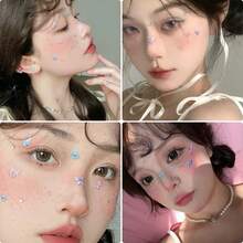 1/6 pezzi Adesivi a farfalla per make-up occhi per donne da prestazione sul palco, adesivi per make-up per occhi con farfalle per foto da donna, adesivi per il viso nelle attività della festa - Multicolore - Visualizzare 2