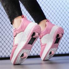 夏季透氣低幫滑板鞋,配有雙輪,適合青少年、學生、成年人、情侶,適用於戶外運動。男鞋和女鞋皆有。 - 粉色 - 查看 7