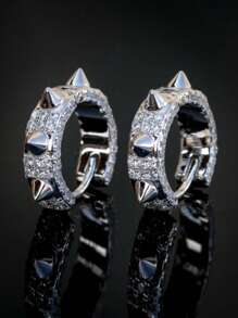 1 对时尚环形耳环，适合男士，适合派对珠宝，情人节礼物，妈妈，母亲，母亲节，礼物 - 1# - 查看 7