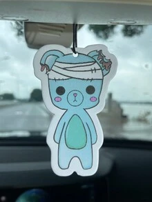 Kẹp thông hơi làm mát không khí ô tô, màu đen, hình kẹo, nhân vật hoạt hình đến từ Nhật Bản, mặt dây chuyền hương thơm cho gương chiếu hậu, thích hợp cho xe hơi/văn phòng tại nhà/nhà vệ sinh/bàn, nhân vật phim kinh dị cổ điển Halloween từ phim hoạt hình Nhật Bản - Màu xanh nhạt - Xem 5