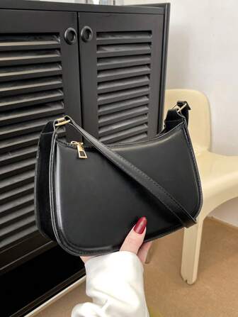 Solid Color Simple And Luxury Glossy Fashionable Cute Shoulder Bag