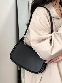 Borsa a tracolla semplice e lussuosa dal colore solido lucido e di moda carina