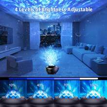 Galaxy Projector, Star Projector With Remote Control, Night Light Projector With Timer, Bluetooth USB Colour Changing Music Night Light - Negro - Ver 3