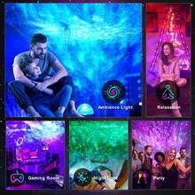 Galaxy Projector, Star Projector With Remote Control, Night Light Projector With Timer, Bluetooth USB Colour Changing Music Night Light - Negro - Ver 6