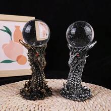 Đế nhựa rồng và một quả cầu thạch anh trắng nhân tạo/Trang trí bàn làm việc/Trang trí văn phòng/Quà tặng nam/Siêu ngầu/Quà sinh nhật/Quà tặng ngày lễ - Nhiều màu - Xem 1